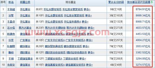 前十强基金经理排名（前10名的基金经理）